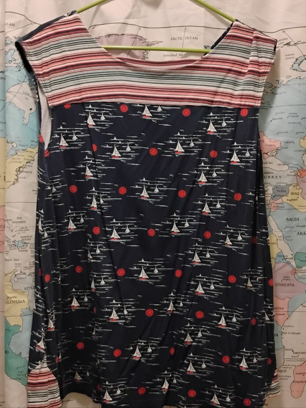 EUC Blue Platypus Sailboat Tank Top